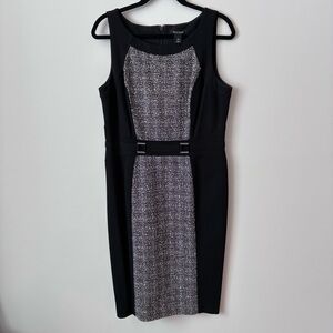 White House Black Market Black and White Sheath Dress